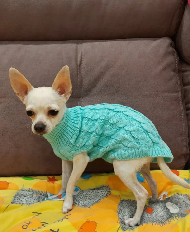 Turtleneck Knitted Winter Dog Sweater