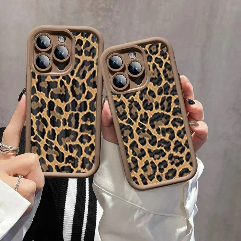 Brown Black Leopard Print Phone Case