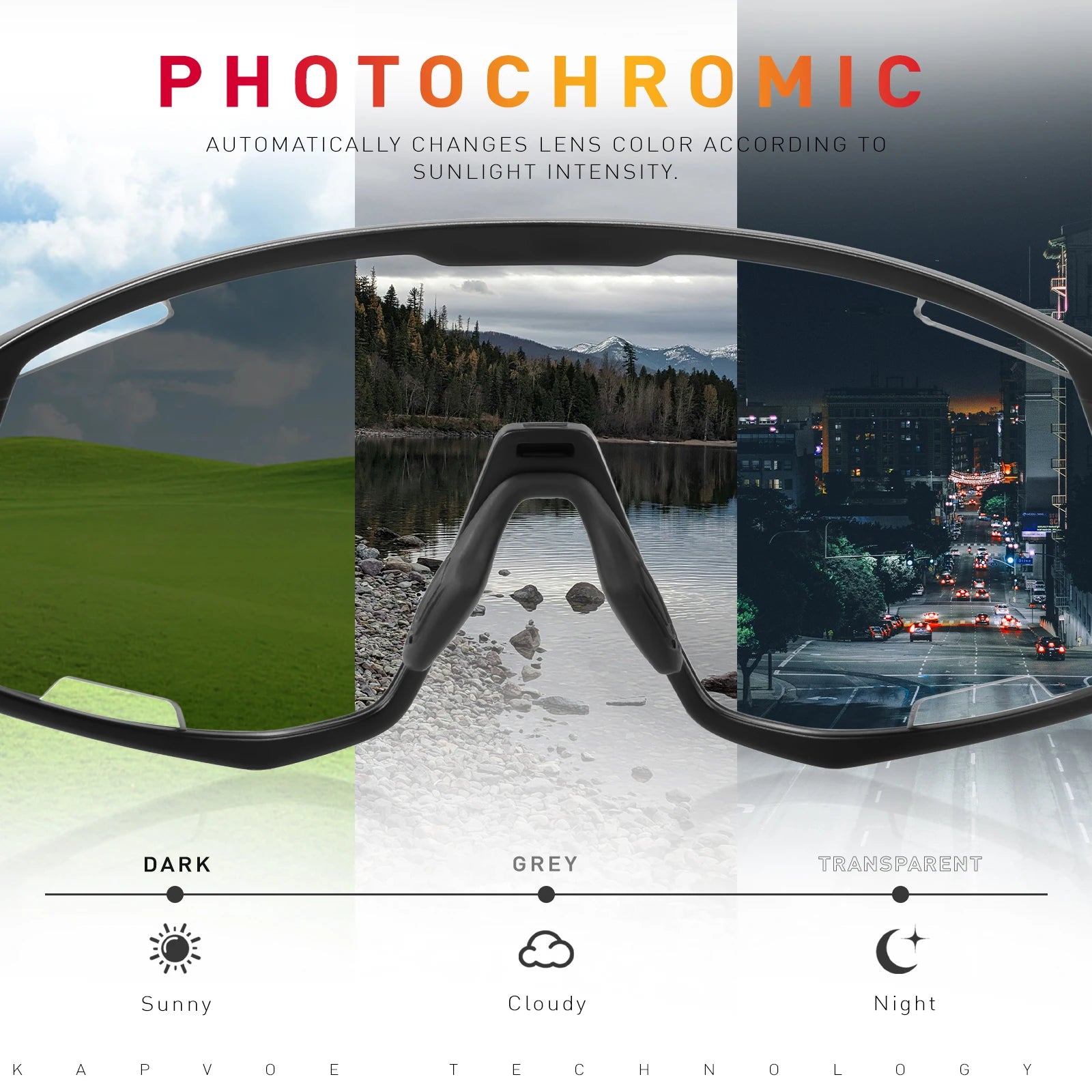 Photochromic UV400 Cycling Sunglasses