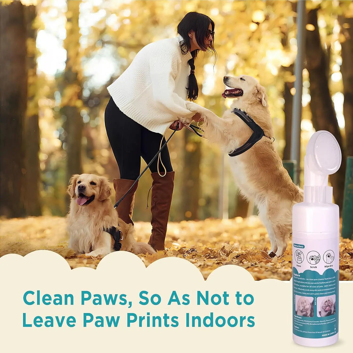 No Rinse Pet Paw Cleanser Foam